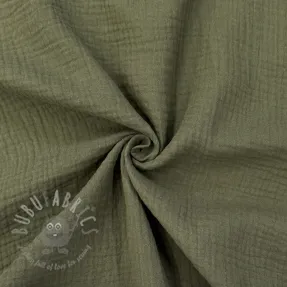 Dvojna gaza/muslin dark moss green ORGANIC
