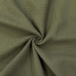 Dvojna gaza/muslin dark moss green ORGANIC