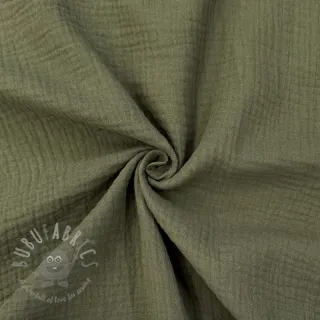 Dvojna gaza/muslin dark moss green ORGANIC