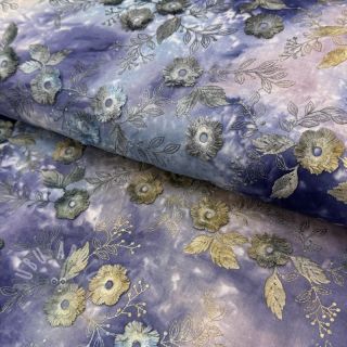 Bombažna tkanina TIE DYE EMBROIDERY Poppy design T