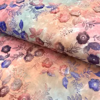 Bombažna tkanina TIE DYE EMBROIDERY Poppy design R