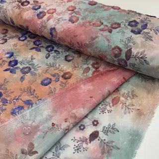 Bombažna tkanina TIE DYE EMBROIDERY Poppy design R