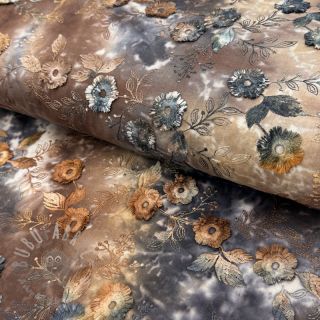 Bombažna tkanina TIE DYE EMBROIDERY Poppy design M