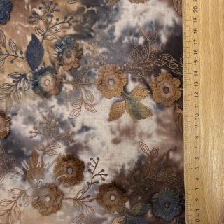 Bombažna tkanina TIE DYE EMBROIDERY Poppy design M