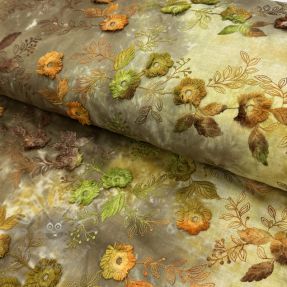 Bombažna tkanina TIE DYE EMBROIDERY Poppy design P