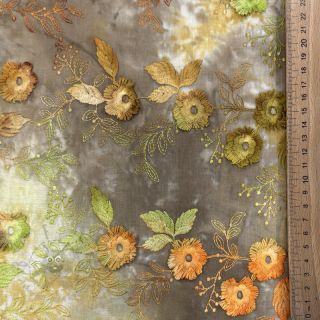 Bombažna tkanina TIE DYE EMBROIDERY Poppy design P