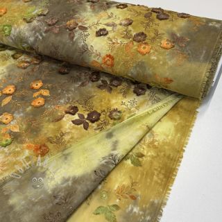 Bombažna tkanina TIE DYE EMBROIDERY Poppy design P