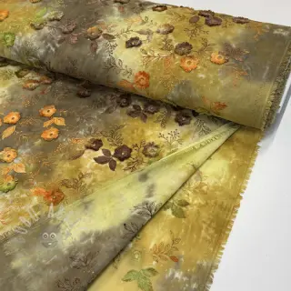 Bombažna tkanina TIE DYE EMBROIDERY Poppy design P