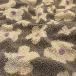 Plaščevina TEDDY JACQUARD Flowers taupe/beige