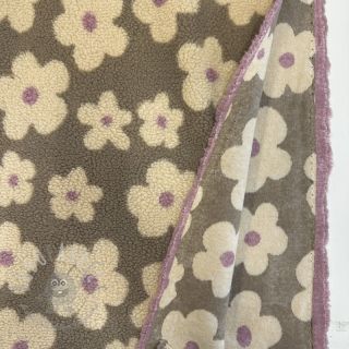 Plaščevina TEDDY JACQUARD Flowers taupe/beige
