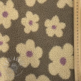 Plaščevina TEDDY JACQUARD Flowers taupe/beige