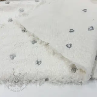 Plaščevina TEDDY Tossed hearts silver