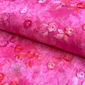 Bombažna tkanina TIE DYE EMBROIDERY Poppy design U