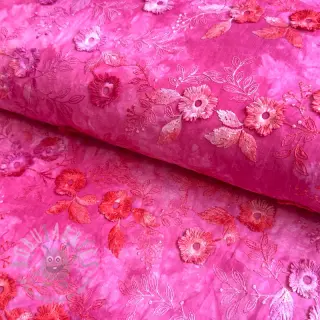 Bombažna tkanina TIE DYE EMBROIDERY Poppy design U