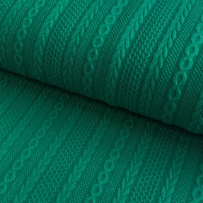 Pletenina jacquard Cable forest green