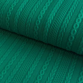 Pletenina jacquard Cable forest green
