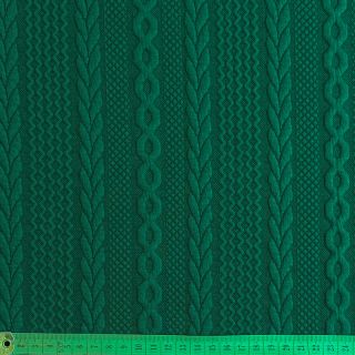 Pletenina jacquard Cable forest green