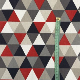 Dekorativno blago Linenlook Big triangle red