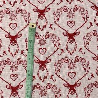 Dekorativno blago DOUBLE FACE Landhaus Deer Heart dark red