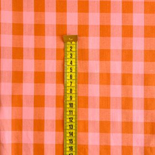 Bombažna tkanina YARN DYED CHECKS orange salmon