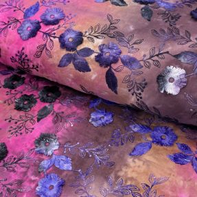 Bombažna tkanina TIE DYE EMBROIDERY Poppy design A