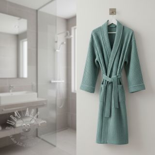 Bombažni vafel tkanja cyan