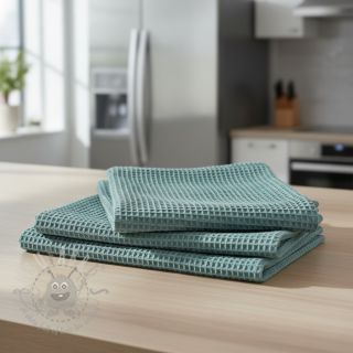 Bombažni vafel tkanja cyan