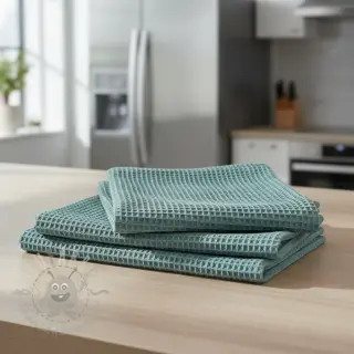 Bombažni vafel tkanja cyan