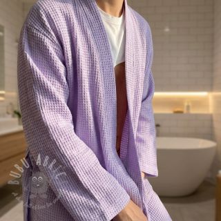 Bombaž z vafelj tkanja bright lilac