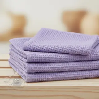 Bombaž z vafelj tkanja bright lilac
