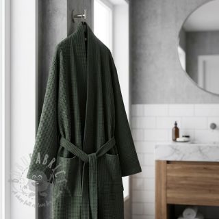 Bombaž z vafelj tkanja army green
