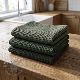 Bombaž z vafelj tkanja army green