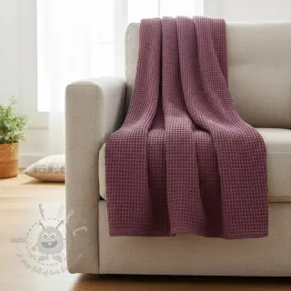 Bombažni vafel tkanja purple