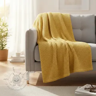 Bombažni vafel tkanja soft yellow