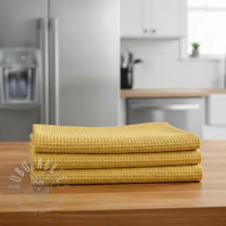 Bombažni vafel tkanja soft yellow