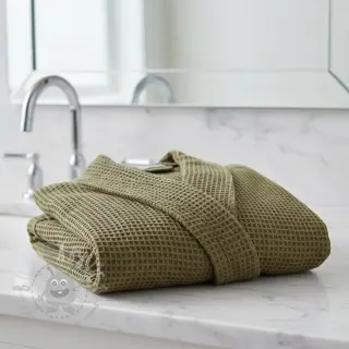 Bombažni vafel tkanja moss green