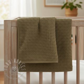 Bombažni vafel tkanja moss green