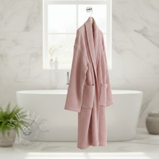 Bombaž z vafelj tkanja roza