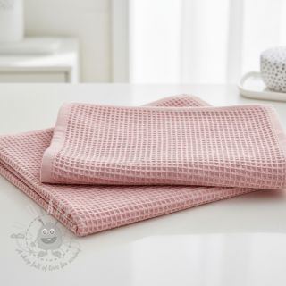Bombaž z vafelj tkanja roza