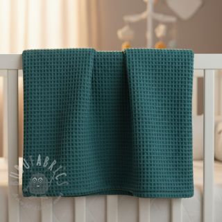 Bombažni vafel tkanja petrol