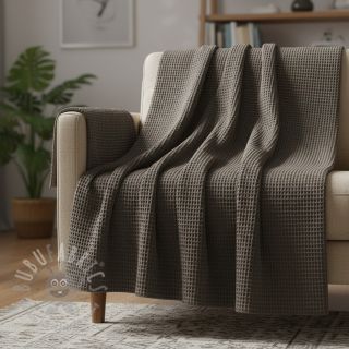 Bombaž z vafelj tkanja anthracite