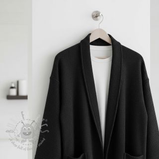 Bombaž z vafelj tkanja black