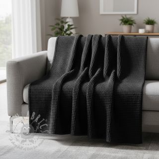 Bombaž z vafelj tkanja black