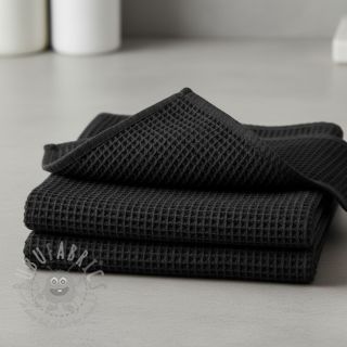 Bombaž z vafelj tkanja black