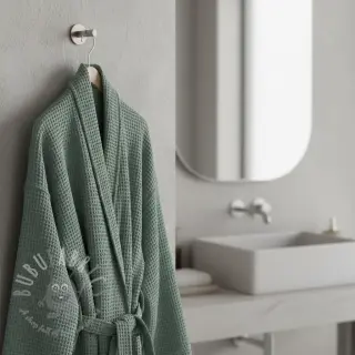 Bombaž z vafelj tkanja dark green
