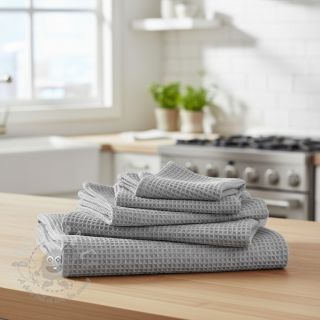 Bombažni vafel tkanja grey