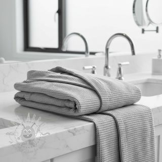 Bombažni vafel tkanja light grey