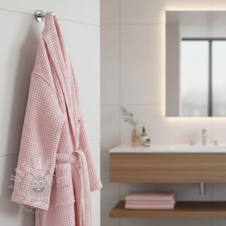Bombažni vafel tkanja light rose