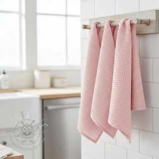 Bombažni vafel tkanja light rose