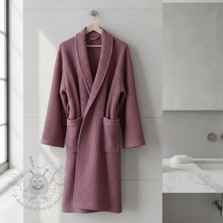Bombažni vafel tkanja mauve